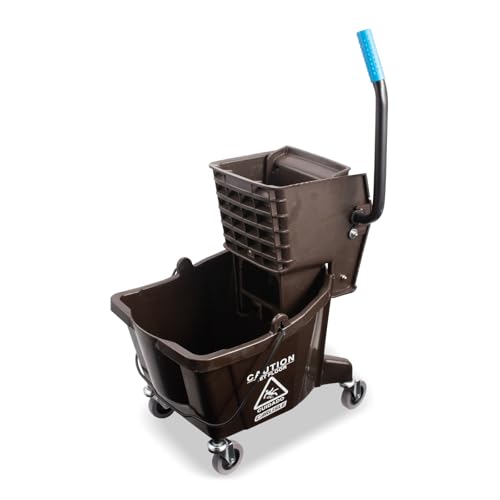 Carlisle FoodService Products 26 Qt Mop Bucket with Side Wringer, Brown - color: Brown