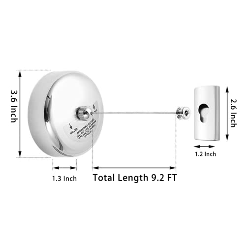 Little World Retractable Clothesline - 2PK 304 Stainless Steel Clothes Line, Durable Heavy Duty Adjustable Retract Clothesline with Wire Rope for Indoor Outdoor Laundry Room (9.2FT Steel String) - style: 2 Pcs