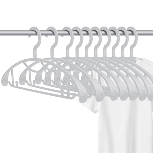 Plastic Clothes Hanger, Extra Thick Plastic Wide Shoulder Adult Slip Resistant Standard Clothing Hanger Ideal for Everyday Use Grey 10 Pack 1.1inch Width - color: Grey 1.1inch Width