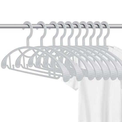 Plastic Clothes Hanger, Extra Thick Plastic Wide Shoulder Adult Slip Resistant Standard Clothing Hanger Ideal for Everyday Use Grey 10 Pack 1.1inch Width - color: Grey 1.1inch Width