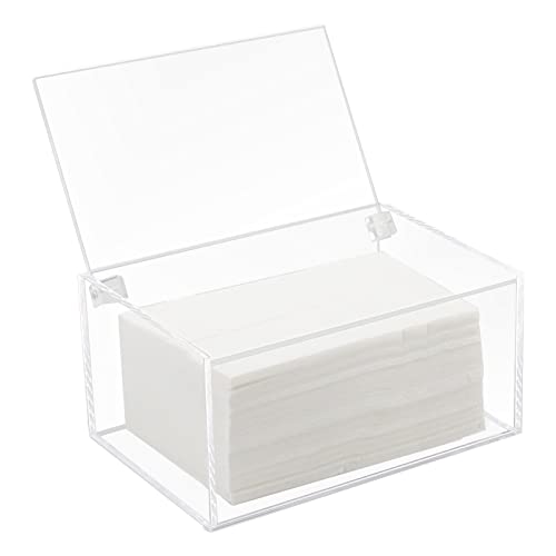 Watpot Acrylic Dryer Laundry Sheet Holder Dispenser Clear Container Box with Lid - color: Clear