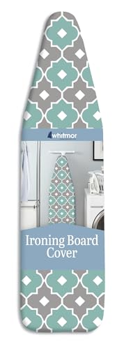 Whitmor Supreme Ironing Board Cover and Pad, Paragon Taupe/Gray - color: Paragon Turquoise Gray, size: 54x15 Inches