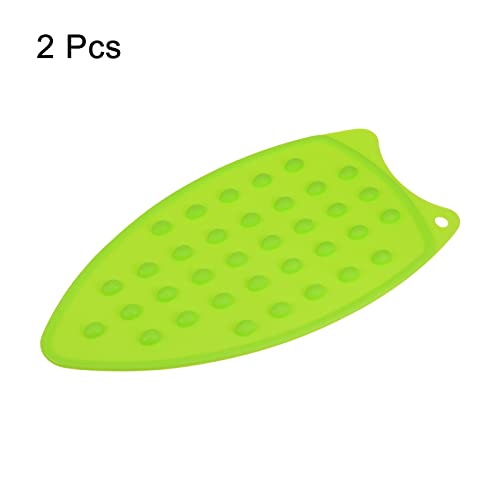 HARFINGTON 2pcs Silicone Iron Rest Pad, Multipurpose Iron Hot Resistant Mat Iron Rest Plate for Ironing Board Hot Heat Resistant Steam Compact Mat, Green - color: Green
