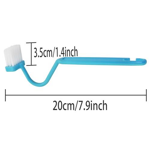 4PCS V-Shape Plastic Curved Brush Blue 7.9x1.4 inch Toilet Corner Edge Cleaning Brush S-Shape Toilet Cleaning Brush Curved Handle Sanitary Brush Bathroom Brush