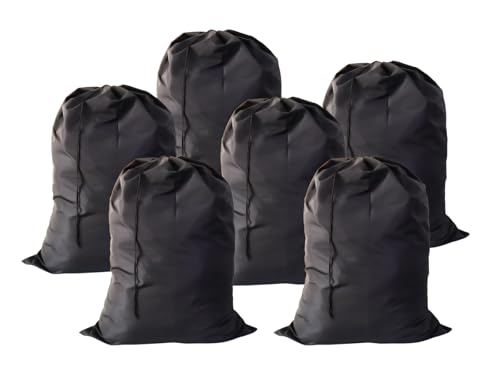 Extra Large Laundry Bag 6 Pack, Black, 30"x40" - color: Black