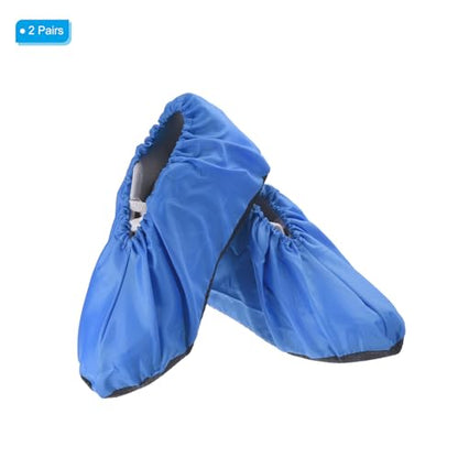 PATIKIL Waterproof Shoe Covers, 2 Pairs Water Resistant Rain Shoe Cover Washable Non Slip Boots Cover for Indoor Outdoor, Blue - color: Blue