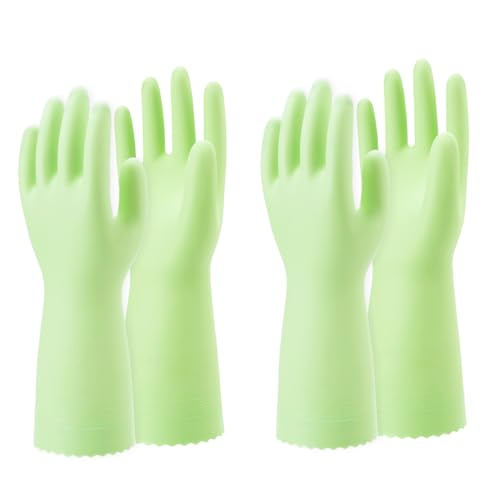 SHOWA 111 Skin-Friendly Dishwashing Gloves, Latex-Free PVC, Medium, 2 Pack - size: Medium