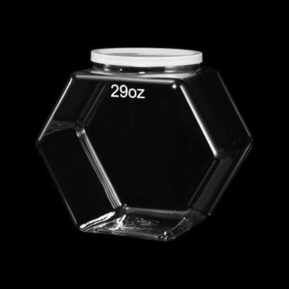 Uiifan Plastic Candy Jar with Lid Clear Hexagonal Fish Bowls,29 Oz - size: 29 oz