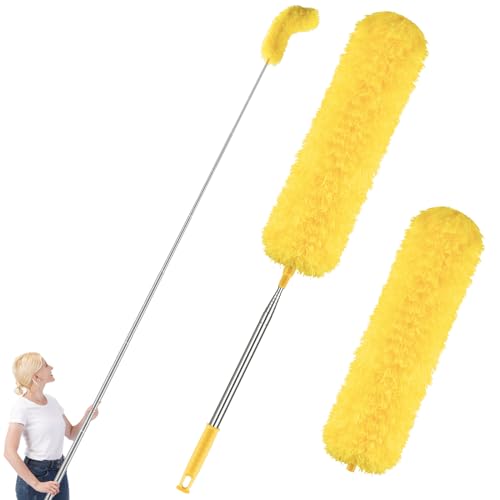 Dusters for Cleaning High Ceiling Fan, 30–100 Inch Microfiber Duster，Yellow