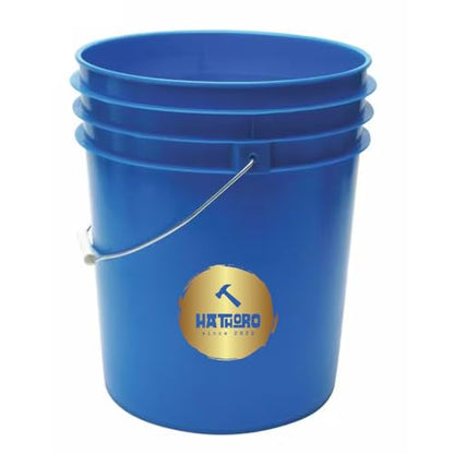 5 Gallon Food Grade Plastic Bucket, Open Head Pail with Handle, 12-3/8 in Diameter x 14-3/4 in Height (Blue, 2 Pack) - color: Blue, size: 2 Pack