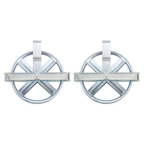 uxcell 2Pcs 5" Clothesline Pulley with Durable Iron Alloy Wheel and Axle, Deep Groove Weather-Resistant Drying Line Pulley for Outdoor Clothes Line, Silver
