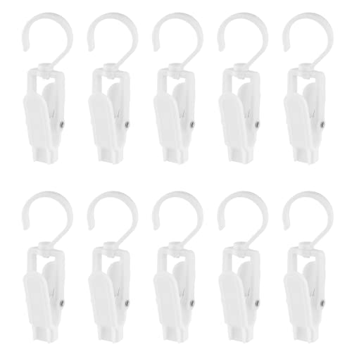 Jiozermi 10 PCS Laundry Hooks Clip, Plastic, White - color: White, size: 10