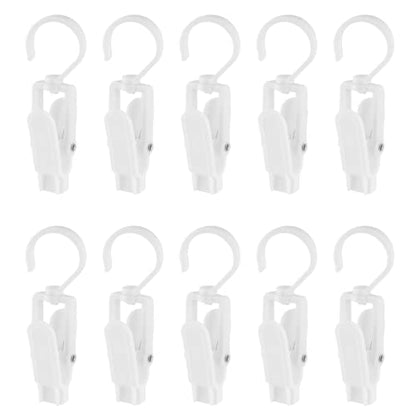 Jiozermi 10 PCS Laundry Hooks Clip, Plastic, White - color: White, size: 10