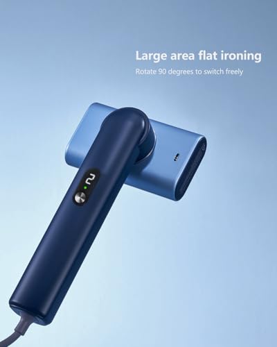 Smart Handheld Steamer for Clothes, Palm-Sized & Lightweight (1lb), Dual Steam Modes, Easy Wrinkle Remover, Auto Shut-Off, Travel & Home Double Use (Blue) - color: Blue