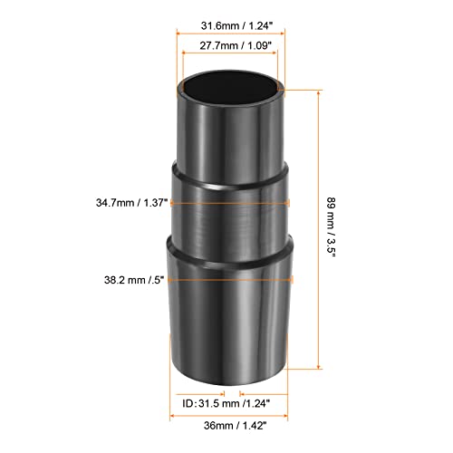 PATIKIL Vacuum Hose Adapter, 2 Pack Wet/Dry Vacuum Cleaner Attachment Conversion Unit 32mm/35mm/36mm/38mm OD Connector Attachment