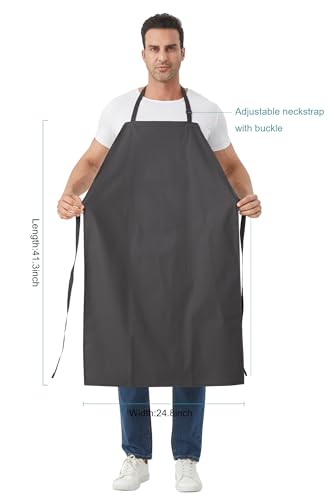 Nanxson Waterproof Apron Adjustable Dishwasher Apron for Women Men - color: Black