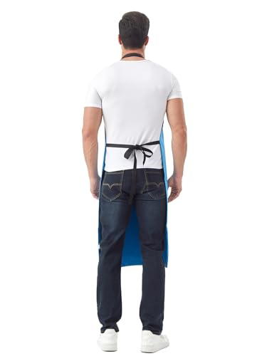 Nanxson Waterproof Apron Adjustable Dishwasher Apron for Women Men - color: Blue