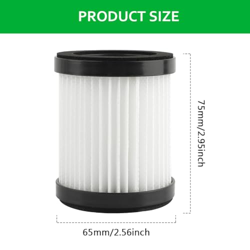 6 Pack XL-618A Vacuum Filter Replacement for MOOSOO XL-618A & M8-PRO Cordless Vacuum, Washable & Reusable Filter (65x75mm)(COLOR:White)