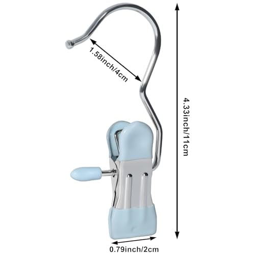 15/30Pcs Upgrade Double Head Clamp Dipped Clothespin for Laundry Hooks with Clips, Boot Holder, Hanging Clips, Portable Multifunctional Hangers Single Clip Space Saving for Jeans, Hats (15, Blue) - color: Blue