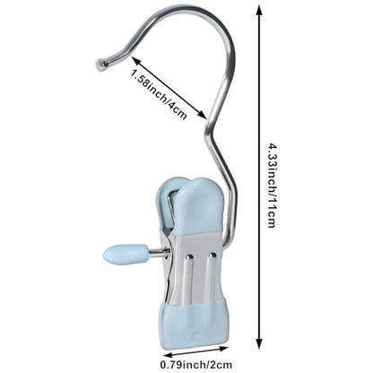 15/30Pcs Upgrade Double Head Clamp Dipped Clothespin for Laundry Hooks with Clips, Boot Holder, Hanging Clips, Portable Multifunctional Hangers Single Clip Space Saving for Jeans, Hats (30, Blue) - color: Blue