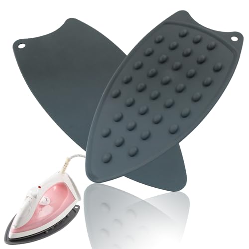 2 Pcs Silicone Iron Rest Pads Mat, Grey - color: Gray