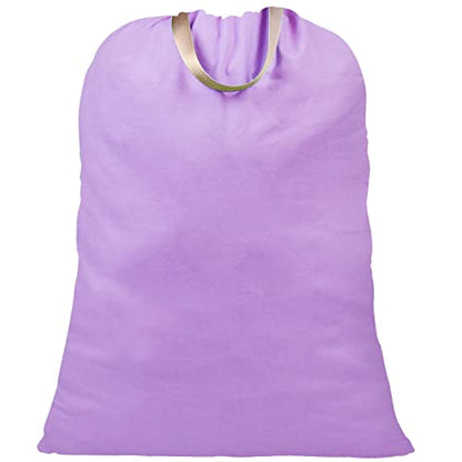 LOLOMLO Extra Large Canvas Laundry Bags with Handles & Drawstring Closure, Heavy Duty Tears Resistant Clothes Storage Travel Bags,25.5"x34",Purple - color: Purple