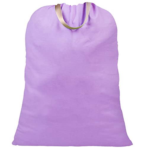 LOLOMLO Extra Large Canvas Laundry Bags with Handles & Drawstring Closure, Heavy Duty Tears Resistant Clothes Storage Travel Bags,25.5"x34",Purple - color: Purple
