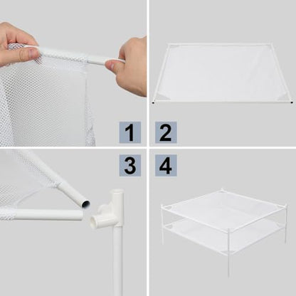 Sweater Drying Rack, 2-Layer Clothes Drying Rack Flat Mesh Stackable Laundry Drying Rack for Sweaters Socks Toys Indoor&Outdoor Use - size: 2-tier
