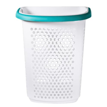 2 Pack, Rolling Plastic Laundry Hamper, White, Adult