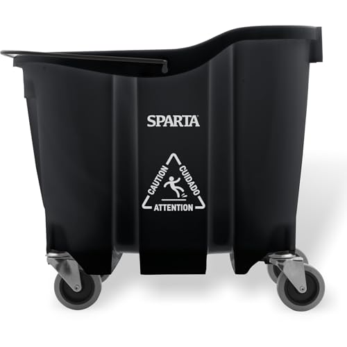 SPARTA 7690403 Omnifit Plastic Mop Bucket For Cleaning, 35 Quarts, Black