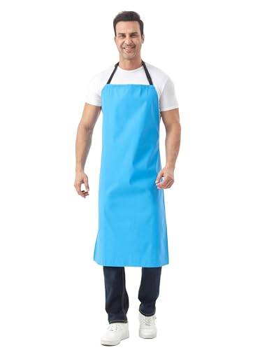 Nanxson Waterproof Apron Adjustable Dishwasher Apron for Women Men - color: Blue