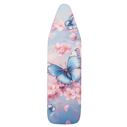 Butterfly Iron Board Cover with Padding 15x54 Inch Standard Size, Stain Resistant Hook Slip-On Iron Board Cover - color: Butterfly