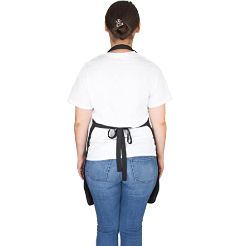 Hair Stylist Apron - Black - PU Waterproof Salon Apron Cosmetology - color: Black Apron - Polyester W/ Pu Coating
