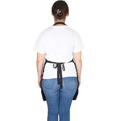 Hair Stylist Apron - Black - PU Waterproof Salon Apron Cosmetology - color: Black Apron - Polyester W/ Pu Coating