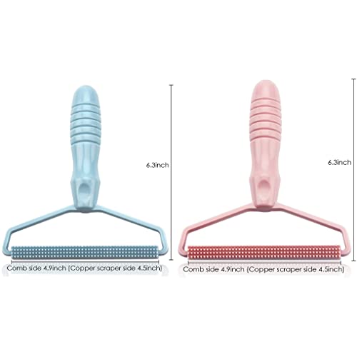 2 Pack Portable Lint Remover, Manual Fabric Shaver, Reusable Pet Hair Remover for Carpet, Clothing, Furniture, Couch Blue Pink 2pcs - color: Blue Pink 2pcs