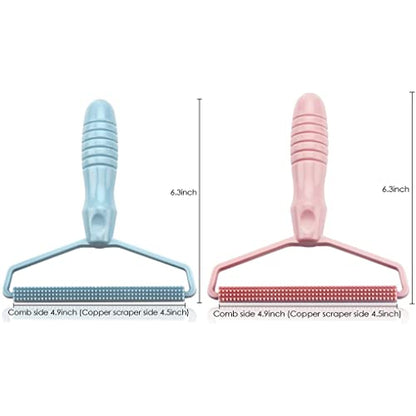 2 Pack Portable Lint Remover, Manual Fabric Shaver, Reusable Pet Hair Remover for Carpet, Clothing, Furniture, Couch Blue Pink 2pcs - color: Blue Pink 2pcs