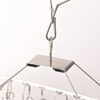 5 Pack 17x10 inch Stainless Steel Drying Rack with 60 Clips, Swivel Sock Drying Rack with Windproof Clips, Stainless Steel Clothes Hanger for Bras, Clothes, Sock & Underwear Towels - size: 5 Pack