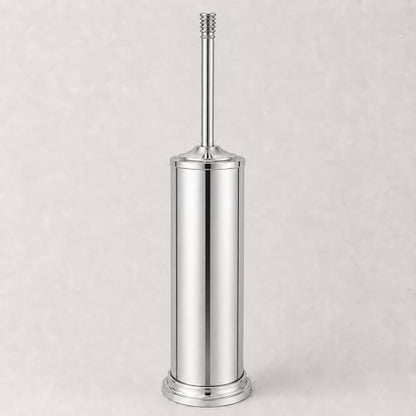 Chrome Toilet Brush and Holder Set，Extra Long Handled Toilet Bowl Brush and Holder，Stainless Steel Heavy Duty Toilet Brush for Bathroom,Deep Cleaning Modern Toilet Cleaner Slip Base - color: Chrome