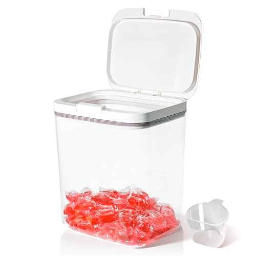 Gute Laundry Pod Holder with Lid,186oz Sealed Pop-Up Dispenser for Pods - color: 5.5L