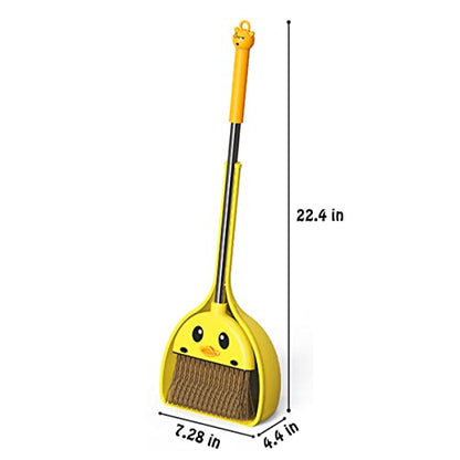 Mini Broom and Dustpan Set for Kids - Cute Yellow Duck for Girls & Boys - Toddler Broom Set for Household Cleaning and Pretend Play - Perfect for Toddlers & Preschooler …