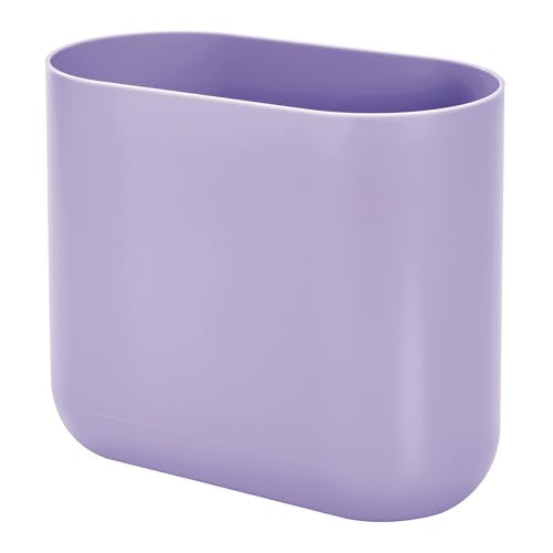 iDesign Small Slim Plastic Bathroom Trash Can, Purple - color: Wisteria, style: Pack of 1