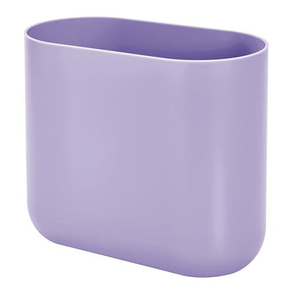 iDesign Small Slim Plastic Bathroom Trash Can, Purple - color: Wisteria, style: Pack of 1
