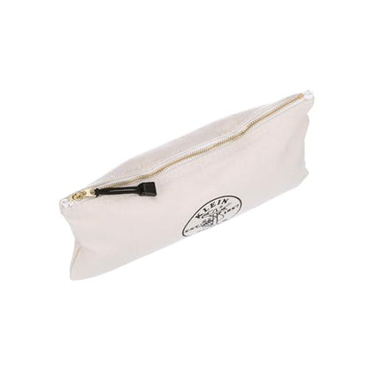 KLEIN TOOLS Zipper Bag, Canvas Tool Pouch with Heavy Duty Brass Zipper Close - size: 12.5-Inch