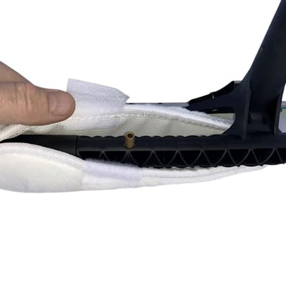 17" All-in-One 2 Nozzle Scrubber & Squeegee for Water Fed Pole System, Soft Fleece Sleeve Dual Water Jets, Ideal for Solar Panel & Window Cleaning, Tinted Glass, and High Windows