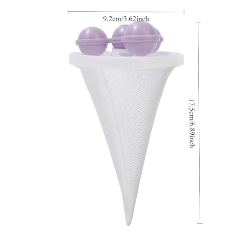 2Pcs Washing Machine Hair Filter Floating Pet Fur Lint Hair Removal Catcher Reusable Mesh Dirty Collection Pouch Cleaning Balls (Purple) - color: Purple