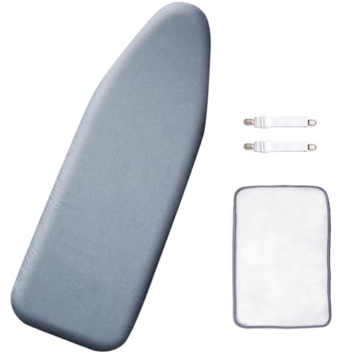 SheeChung 14"x42" Over The Door Ironing Board Cover,Door Iron Board Cover - color: Grey Blue, size: 42"L x 14"W