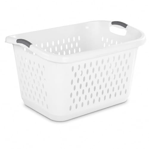 Laundry Basket 2.7 Bushel Extra Large Plastic with Handles White - color: Pearl white 1pc