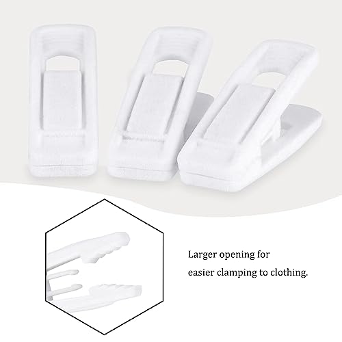 Tinfol White Velvet Hanger Clips 50Pack, Strong Flocked Finger Clips, Large Opening Pants Clip, Clothes Pin for Thin Suit Skirt Pant Clothes Hangers - color: White, size: 50PC