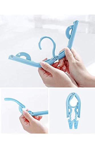 Portable Travel Clothes Hangers with Clips, Foldable Drying Rack