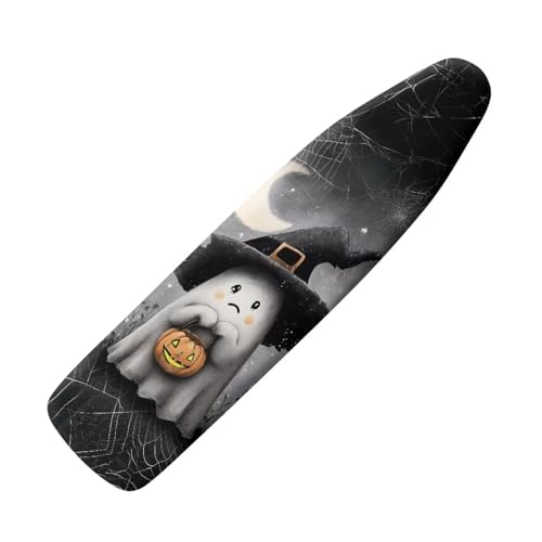 Halloween Ghost Pumpkin Ironing Board Cover Washable Iron Protector Cover Dust Cover with Elastic Edge and Adjustable Straps Easy to Install for Halloween Decor - color: Halloween Ghost Pumpkin
